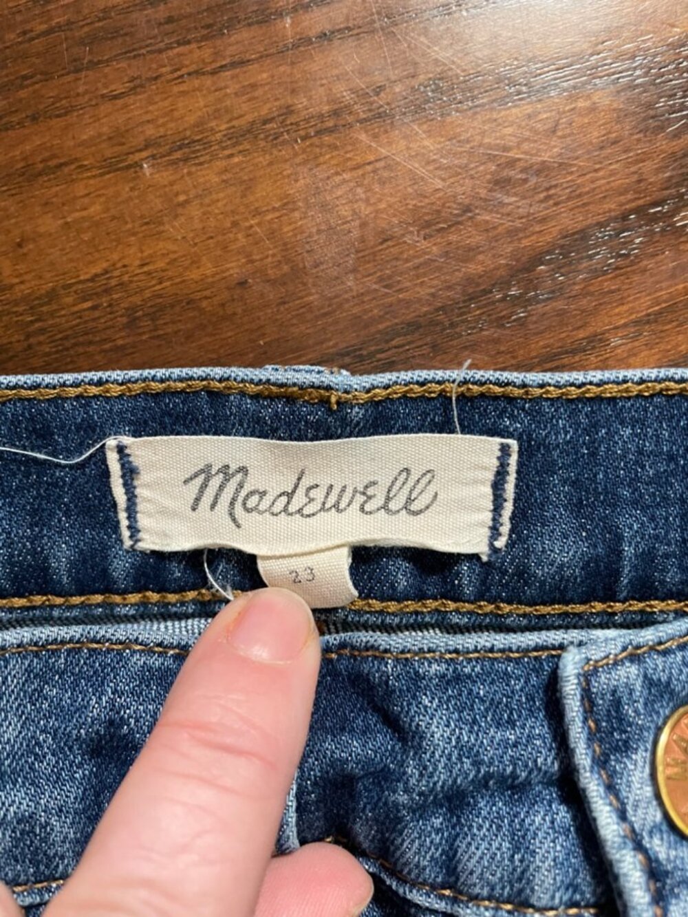Madewell High-Rise Denim Jean Shorts Cutoffs Frayed Raw Hem 23 000 - Picture 9 of 9